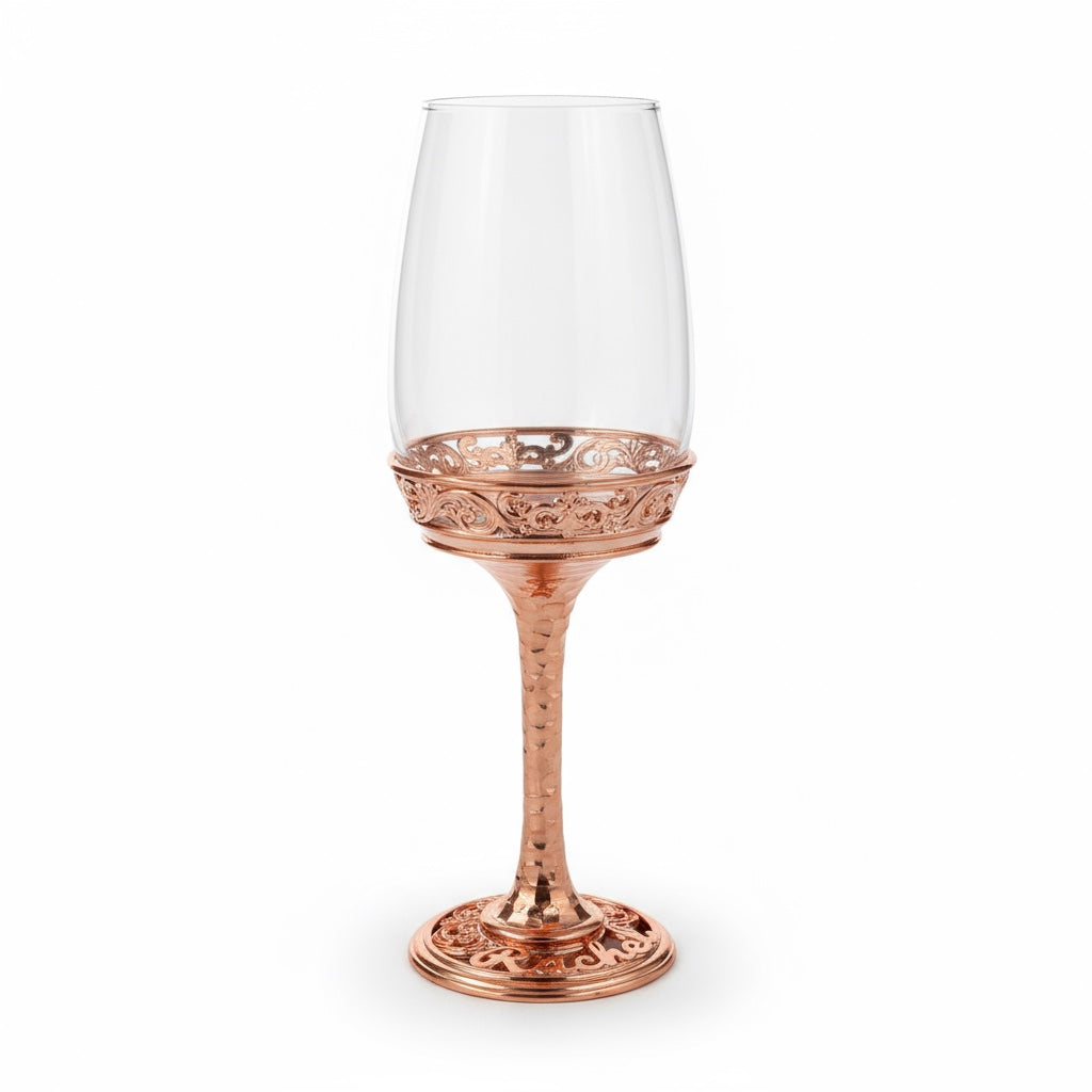 Personalised wine glasses set | electro-formed metal base in gold, silver or antique | set of 2 or 4