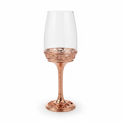 Personalised wine glasses set | electro-formed metal base in gold, silver or antique | set of 2 or 4
