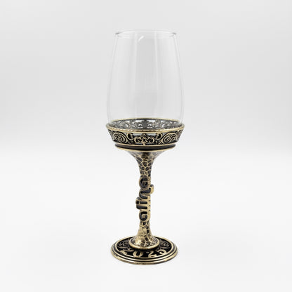 Personalised wine glasses set | engraved electro-formed stem and base wedding gift | set of 2 or 4