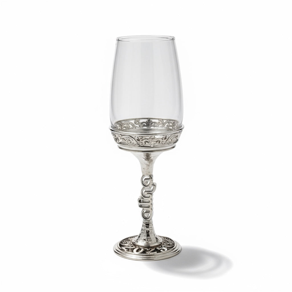 Personalised wine glasses set | engraved electro-formed stem and base wedding gift | set of 2 or 4