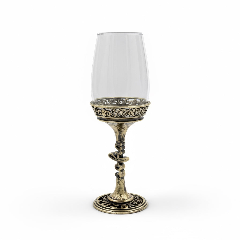 Personalised wine glasses set | electroformed stem and base wedding glasses | set of 2 or 4
