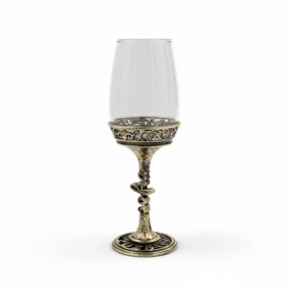 Personalised wine glasses set | electroformed stem and base wedding glasses | set of 2 or 4