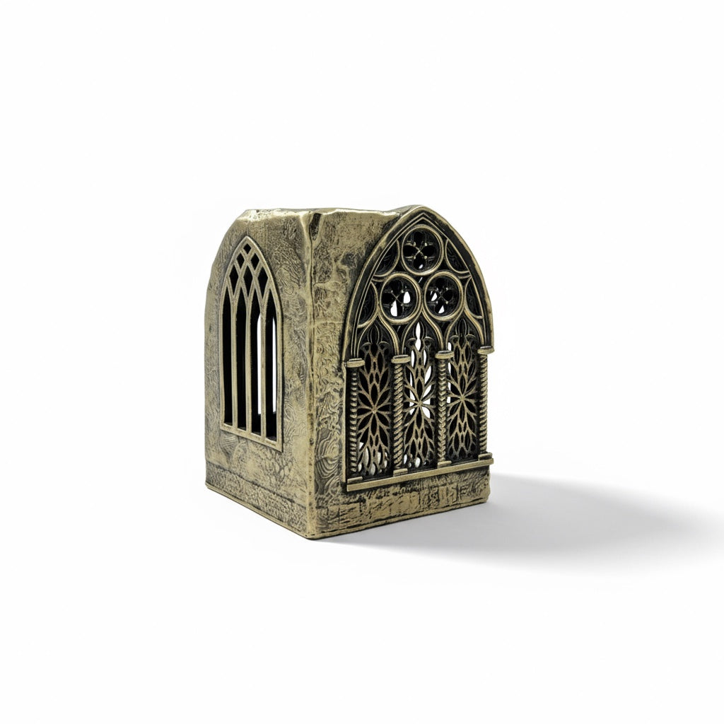 Gothic cathedral tealight holder | Shadow casting candle holder for home decor