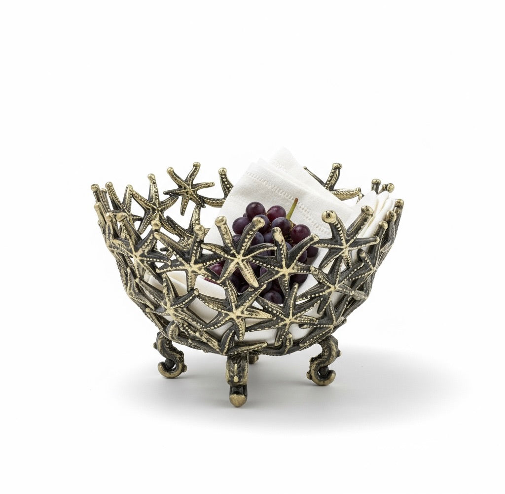 Starfish Bowl – Decorative Serveware | Candy Bowl & Centrepiece | Gold or Antique Finish
