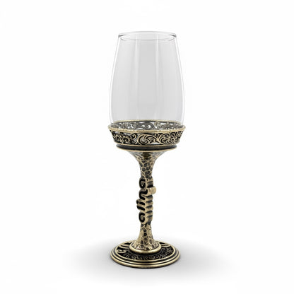 Personalised wine glasses set | engraved electro-formed stem and base wedding gift | set of 2 or 4