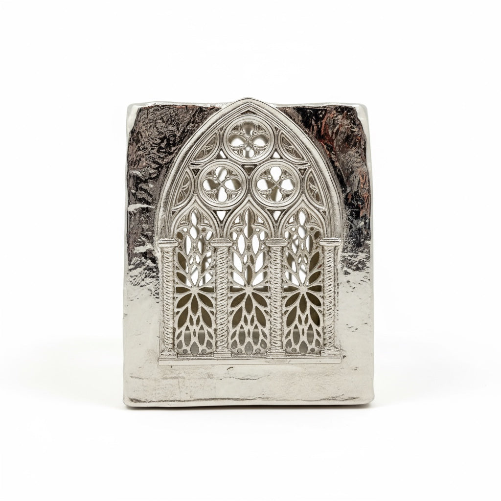 Gothic cathedral tealight holder | Shadow casting candle holder for home decor