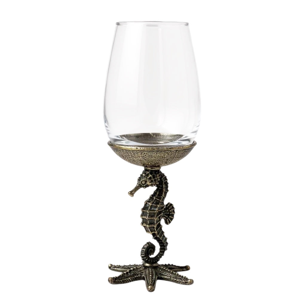Seahorse Wine Glasses | Designer Statement Drinkware | Set of 2 / Set of 4