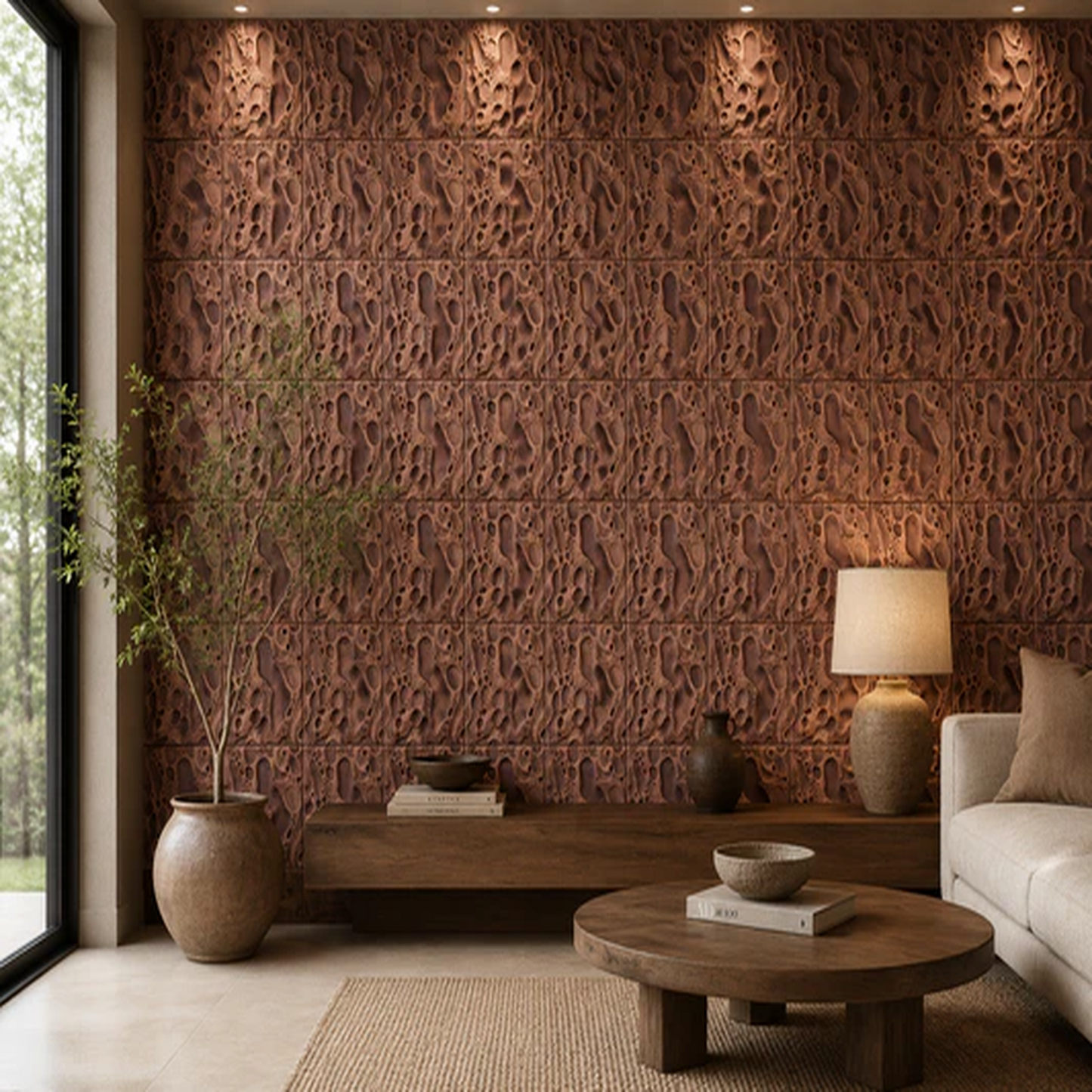 Cosmic Craters Metal Wall Tiles – Set of 4