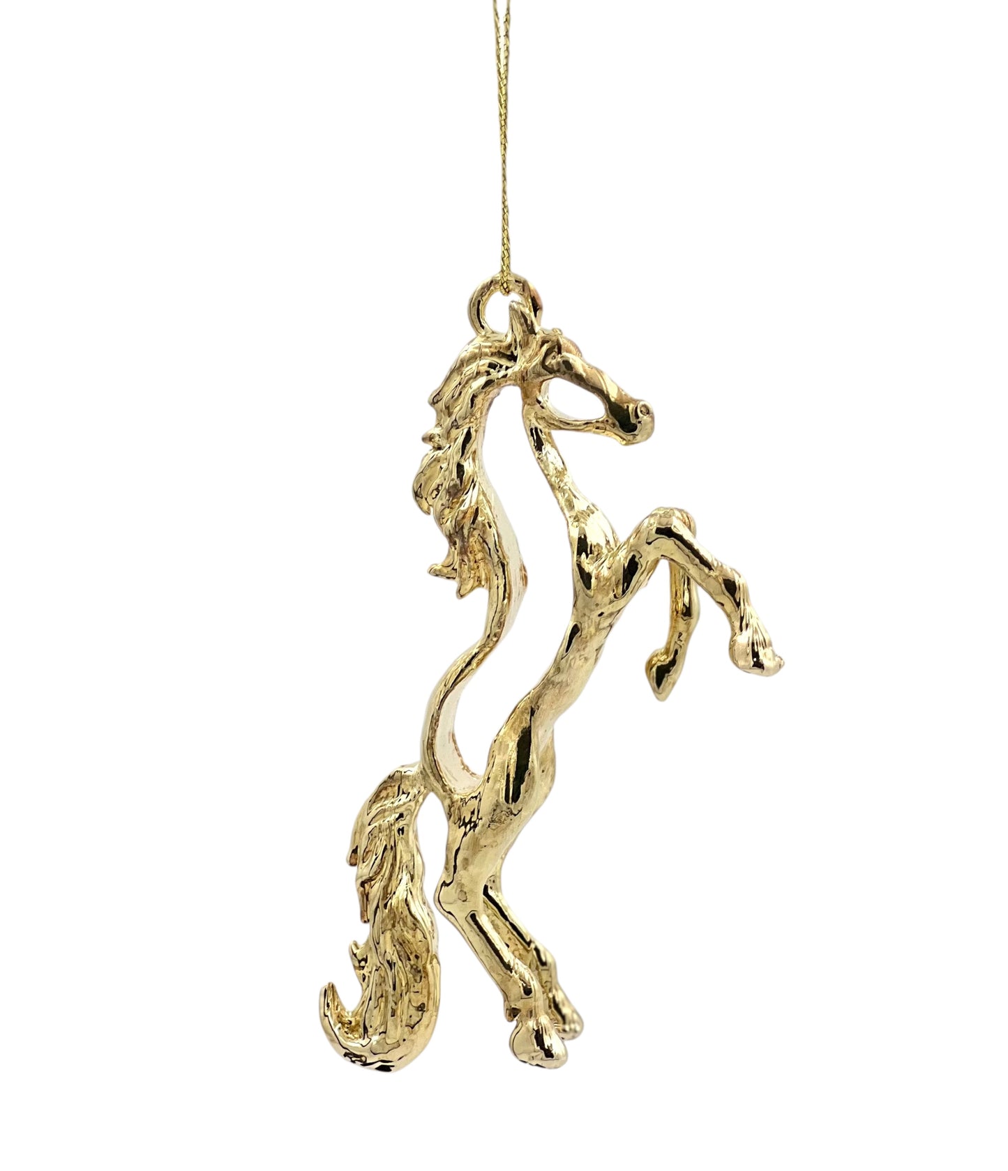 Horse christmas ornament | metallic tree decoration in gold, silver and antique | set of 2 or 4