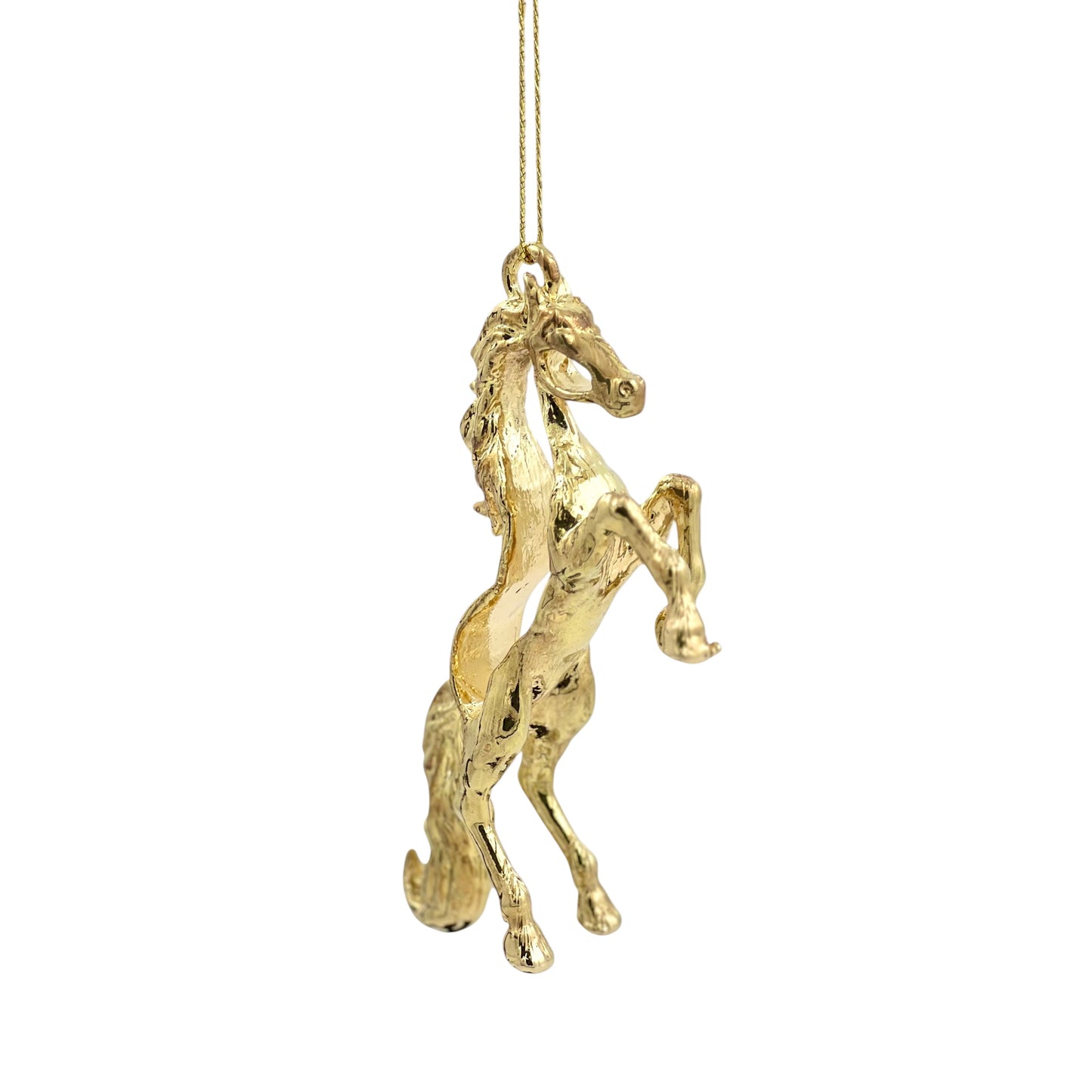Horse christmas ornament | metallic tree decoration in gold, silver and antique | set of 2 or 4