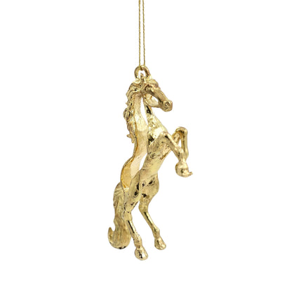 Horse christmas ornament | metallic tree decoration in gold, silver and antique | set of 2 or 4